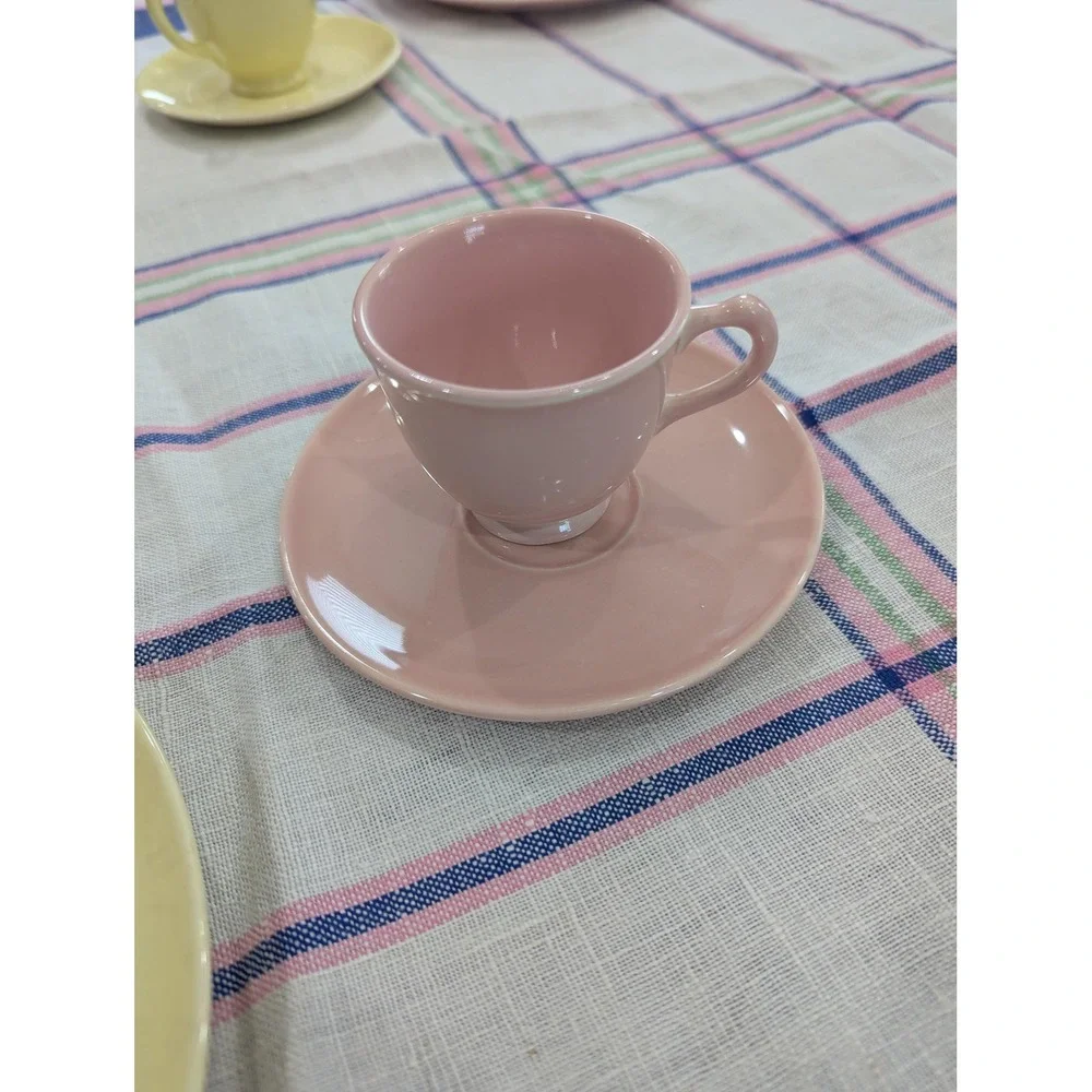 Vintage Lu-Ray Pastels Set Pink and Yellow